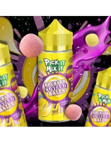 RHUBARB CUSTARD BALLS 100ML - PICK IT MIX IT